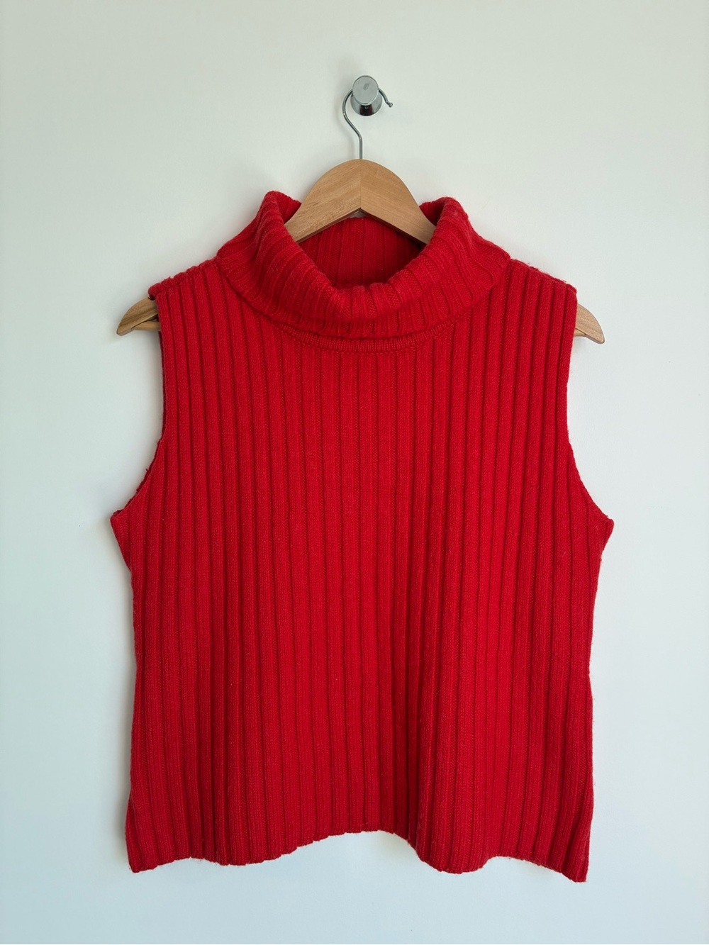 INC International Concepts Sleeveless Ribbed Turtleneck Sweater - Red